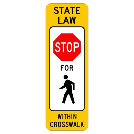 Sign Solutions Usa STLawSTOP SymbolPed SymbolCross, Aluminum, 36 in x 12 in DUS08HYE1236R1-6a